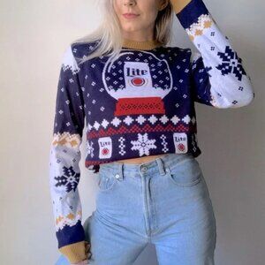 MILLER LITE | Ugly Christmas Oversized Slouchy Limited Edition Knit Sweater Top